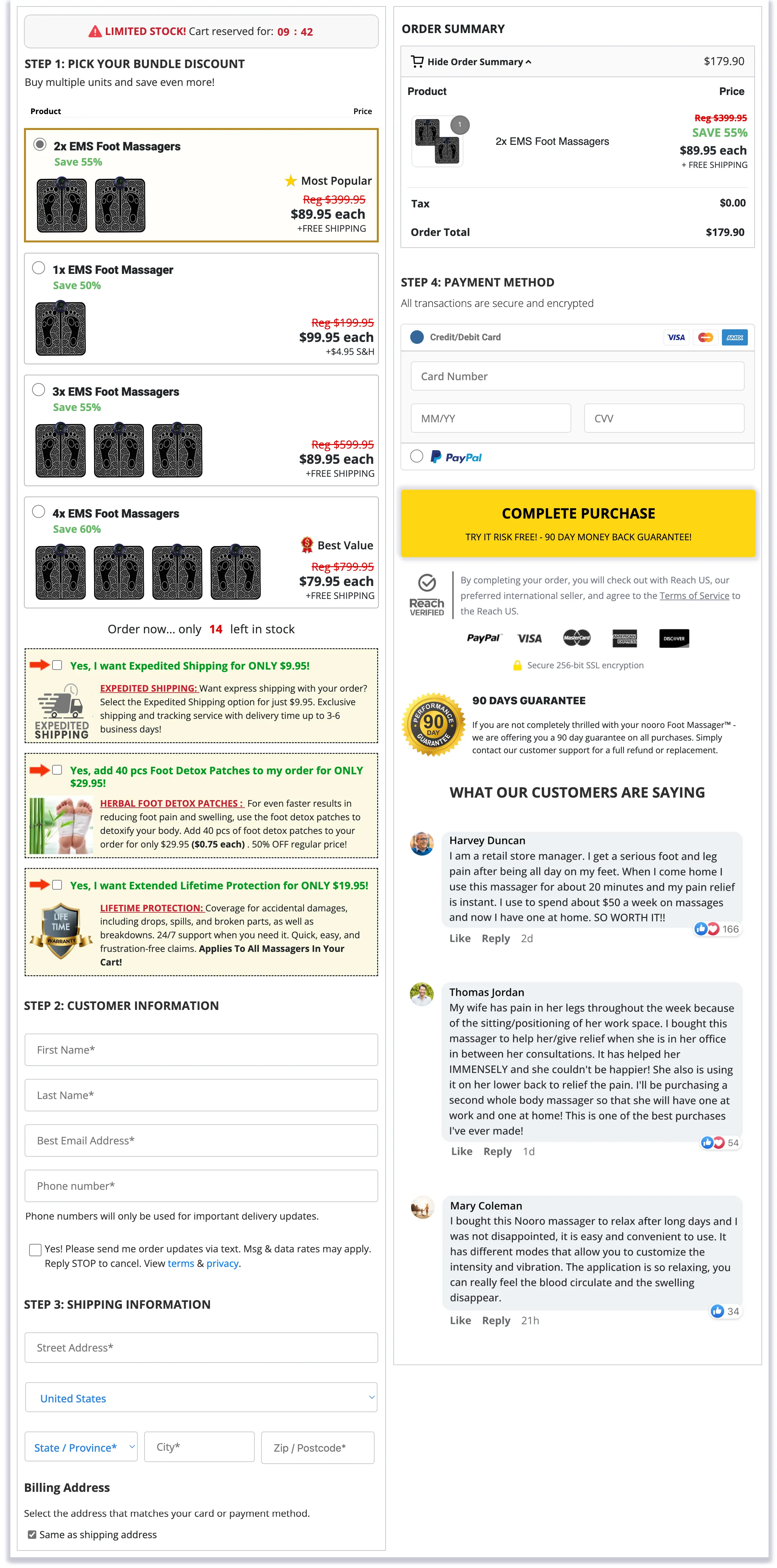 Nooro secure checkout page
